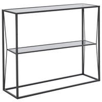 KONSOLENTISCH Grau, Schwarz  - Schwarz/Grau, Trend, Glas/Metall (100/30/80cm) - Xora