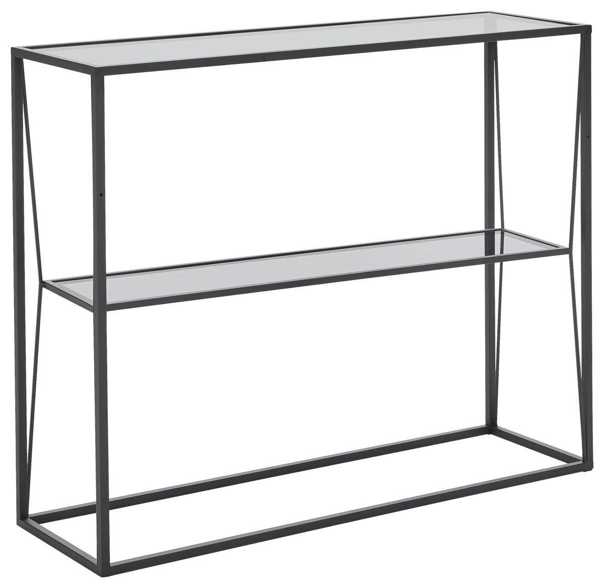 KONSOLENTISCH Grau, Schwarz  - Schwarz/Grau, Trend, Glas/Metall (100/30/80cm) - Xora