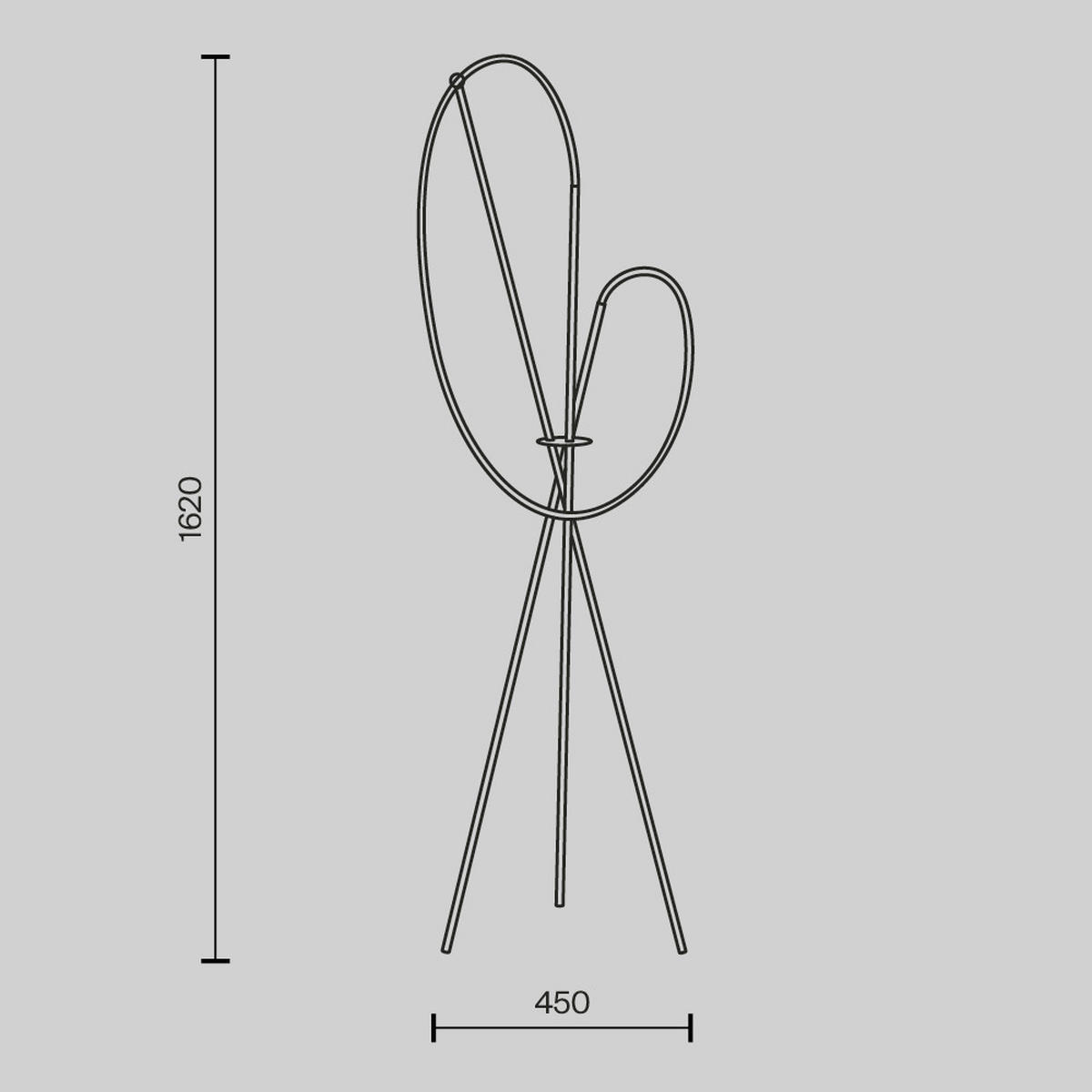 LED-STEHLEUCHTE Crochet 45/162/45 cm   - Messingfarben/Weiß, Design, Kunststoff/Metall (45/162/45cm) - MAYTONI