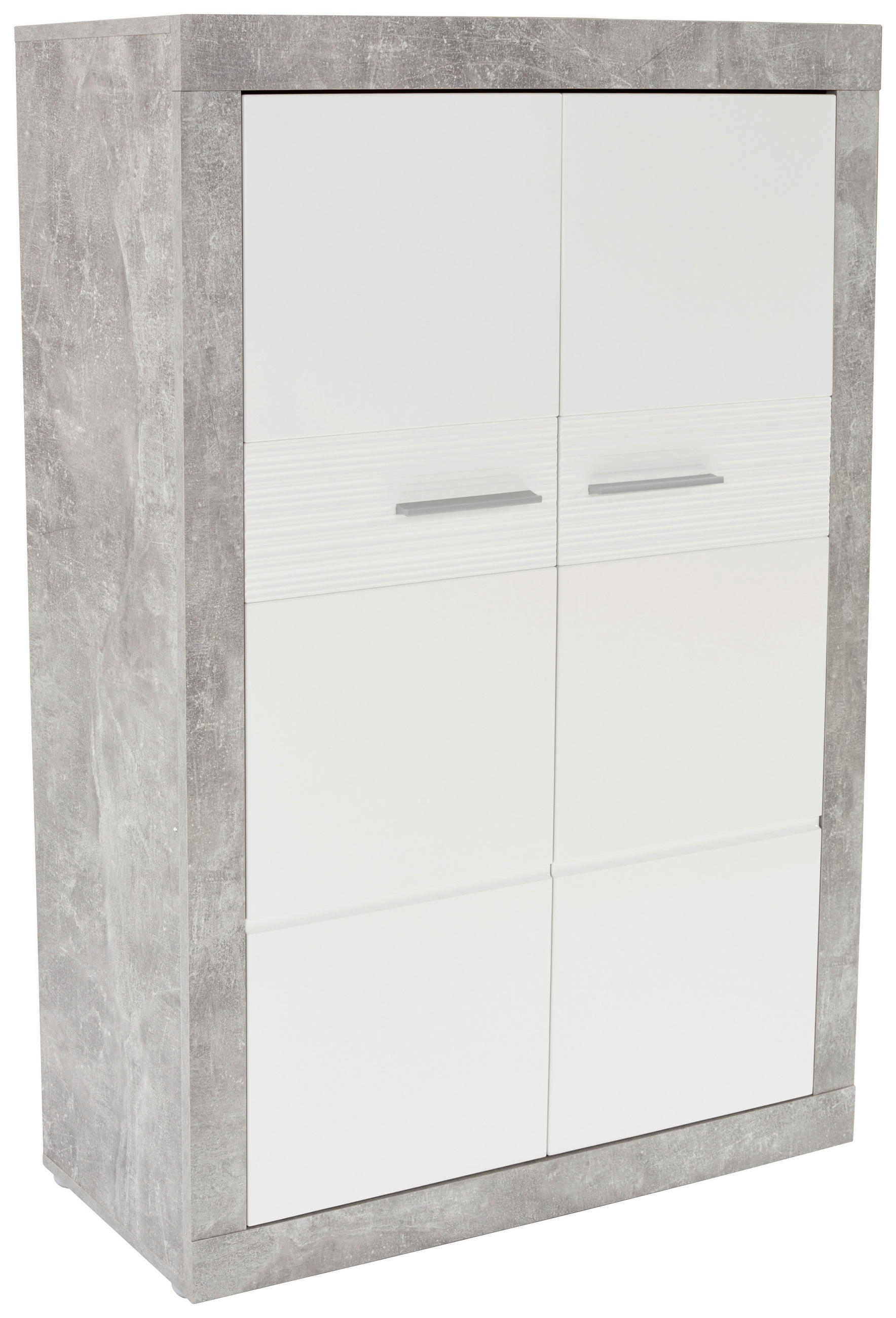Highboard B: 96 cm Malta, Betonoptik/Weiß