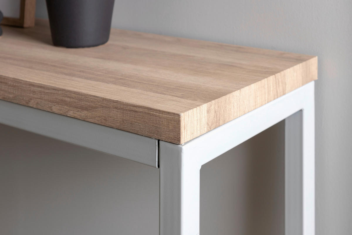 BEISTELLTISCH in Metall, Holzwerkstoff 110/30/80 cm  - Naturfarben/Grau, Design, Holzwerkstoff/Metall (110/30/80cm) - Livetastic