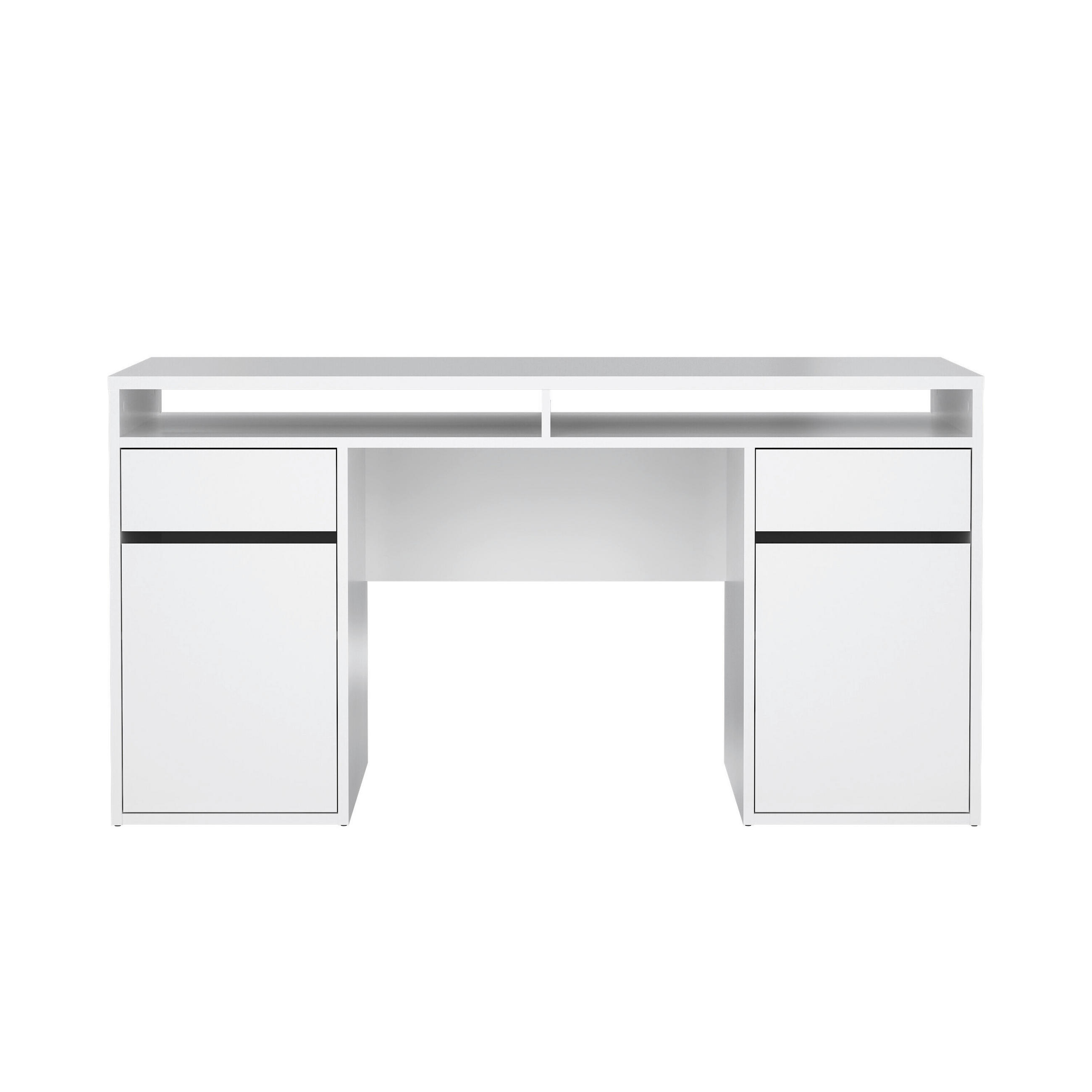 P & B Schreibtisch Weiß Hochglanz 48.2x77.4x149 cm