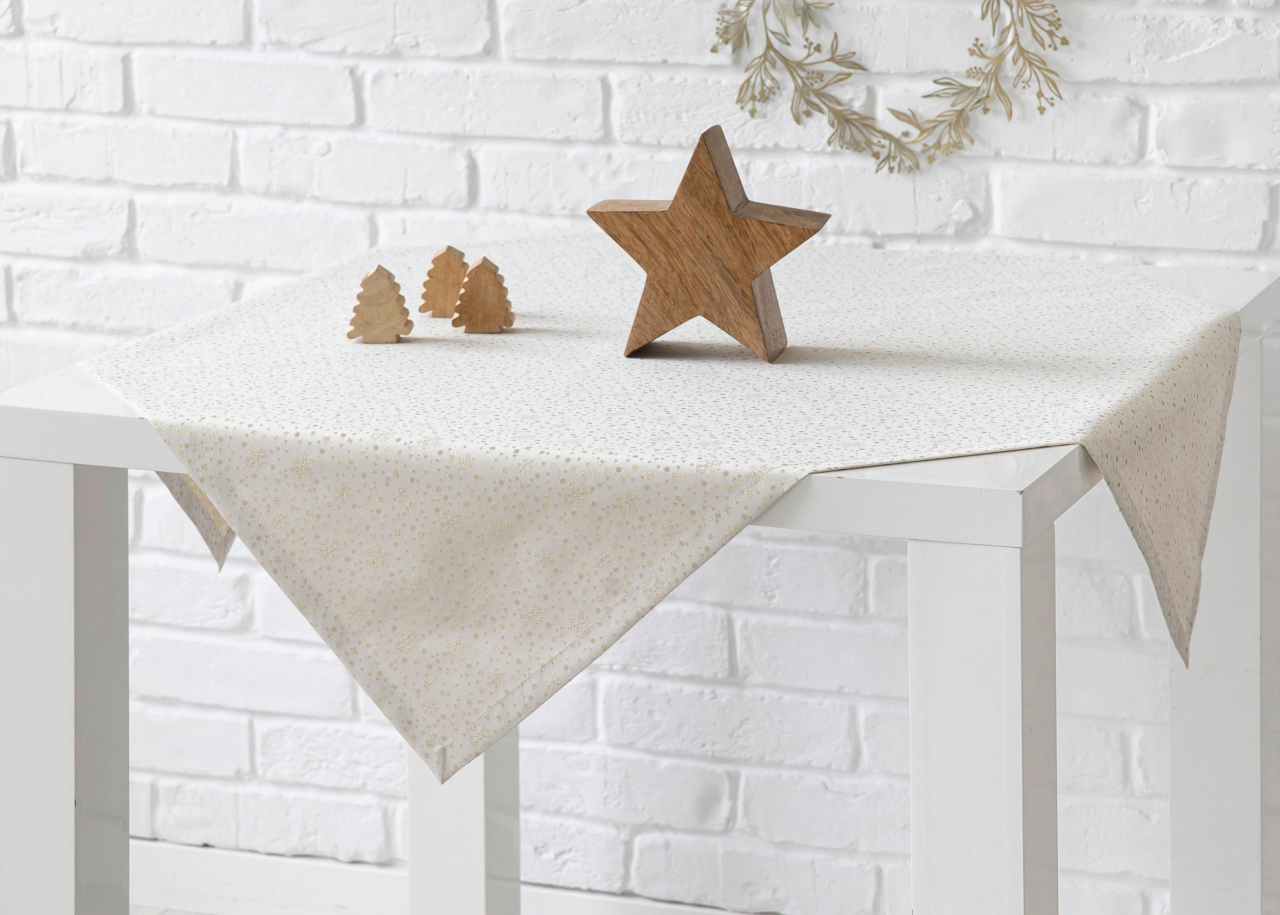 ASZTALTERÍTŐ 90/90 cm   - aranyszínű, Basics, textil (90/90cm)