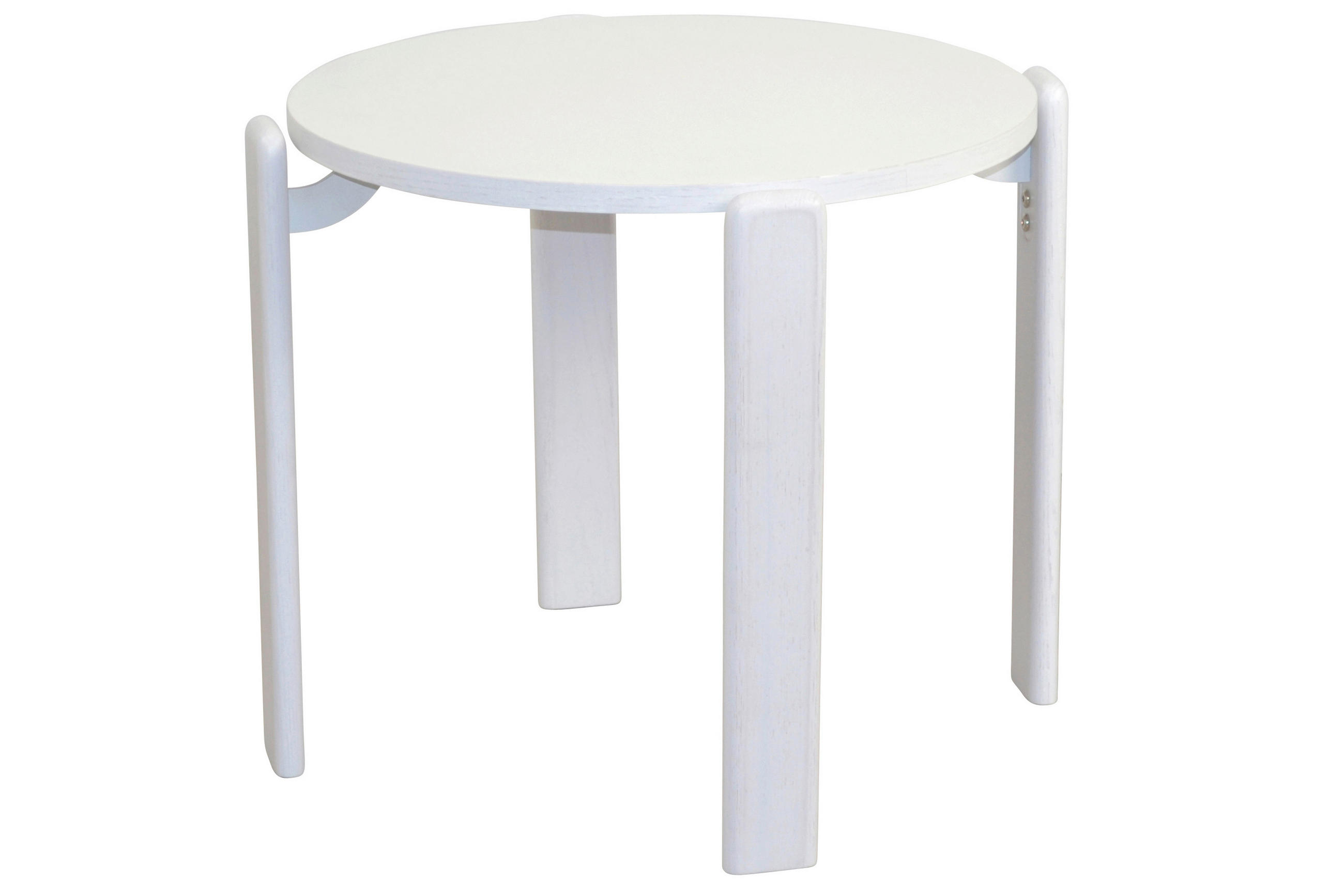 BEISTELLTISCH 56/56/46 cm Eiche furniert Weiß rund  - Weiß, Design, Holz/Holzwerkstoff (56/56/46cm) - MID.YOU