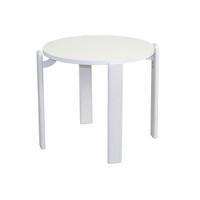 BEISTELLTISCH 56/56/46 cm Eiche furniert Weiß rund  - Weiß, Design, Holz/Holzwerkstoff (56/56/46cm) - MID.YOU