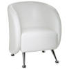 SESSEL Lederlook Weiß    - Chromfarben/Weiß, MODERN, Textil/Metall (60/85/50cm) - MID.YOU