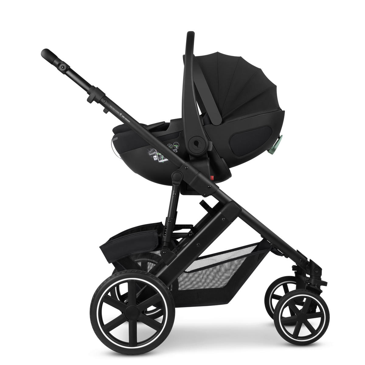 KINDERWAGENSET Salsa Core All in One  - Schwarz, Basics, Textil/Metall (63/123/97cm) - ABC Design
