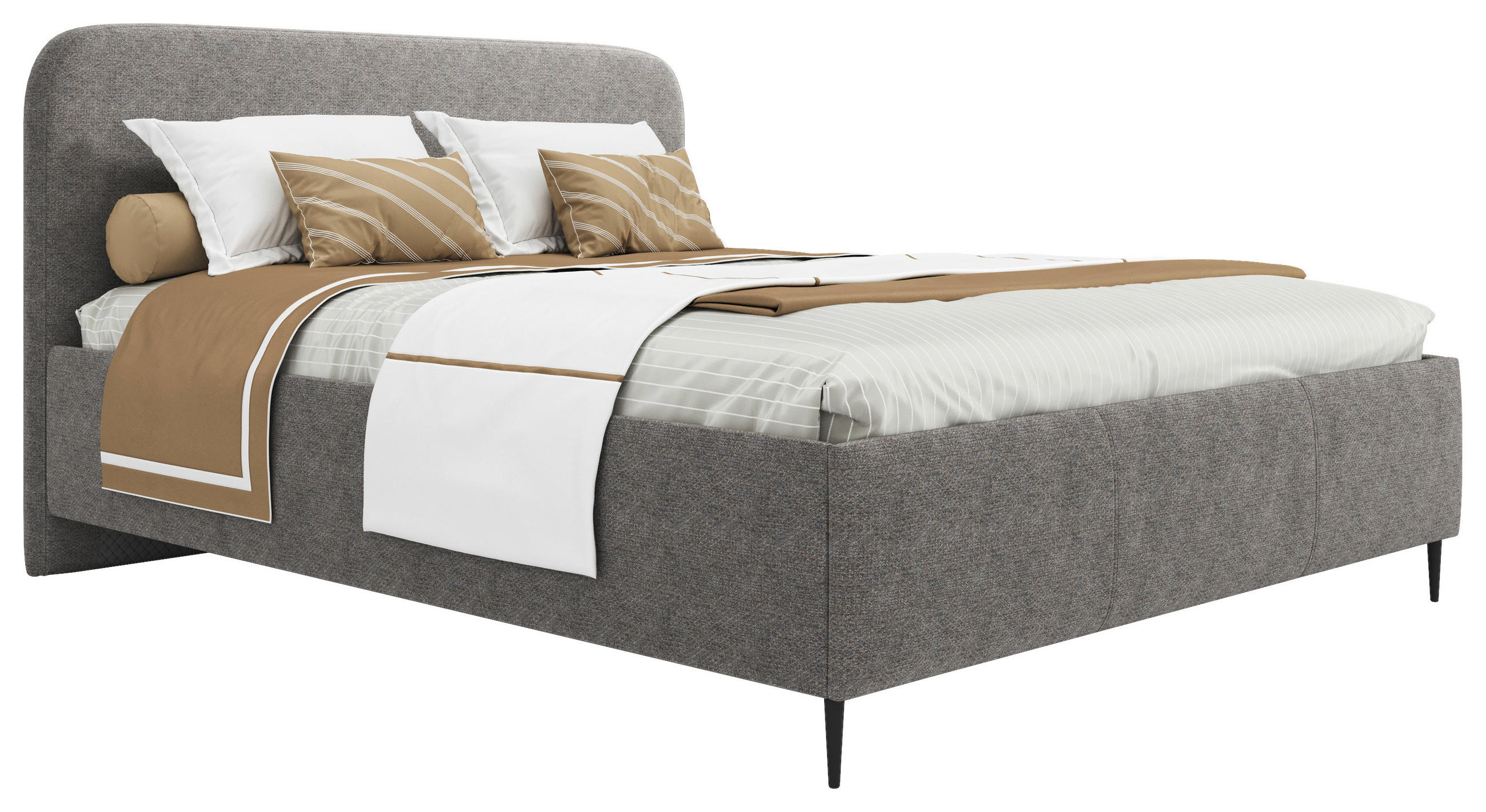 POLSTERBETT 140/200 cm  in Taupe  - Taupe/Schwarz, Modern, Holz/Holzwerkstoff (140/200cm) - MID.YOU