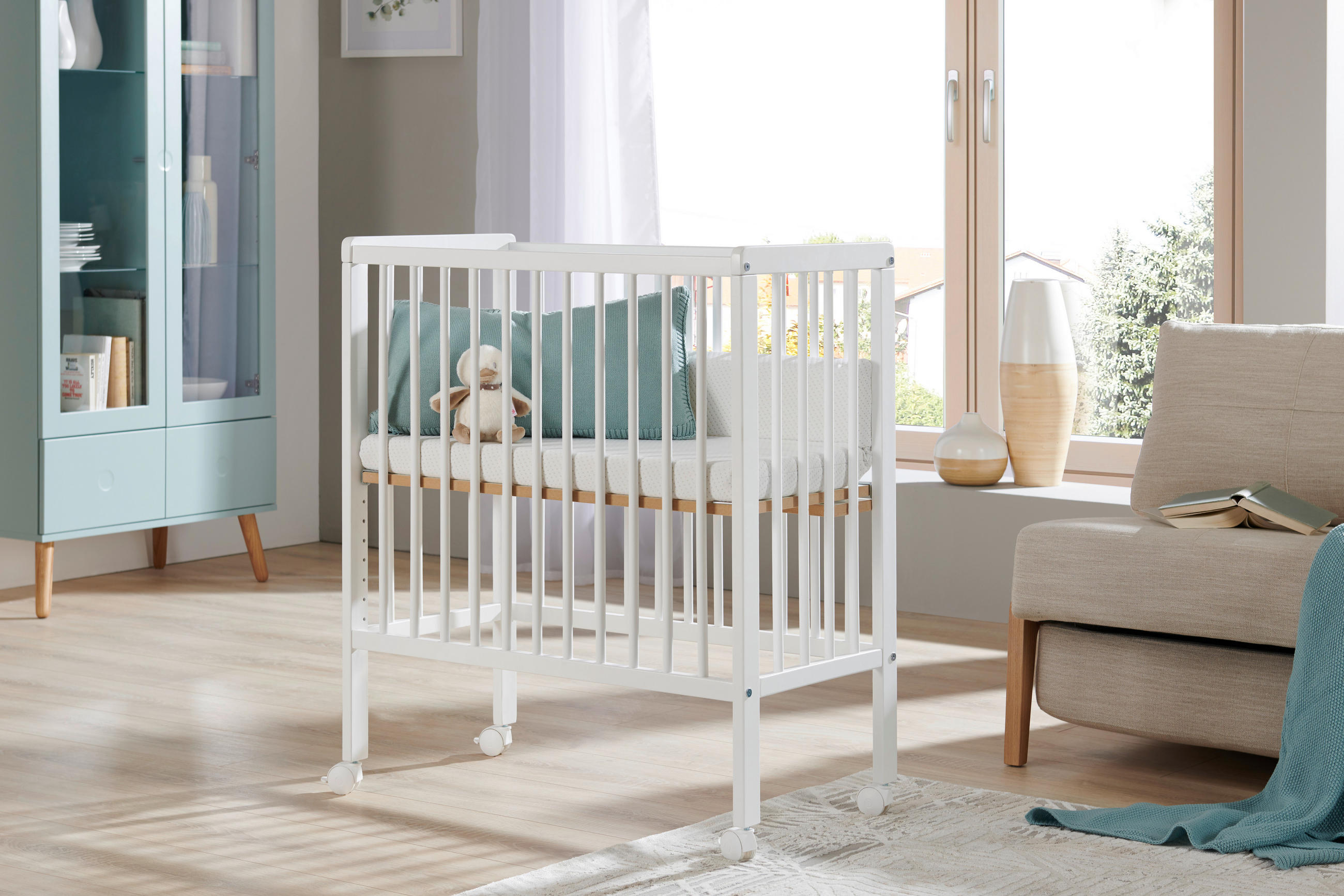 BEISTELLBETT NINA 85/48/83 cm  - Weiß, Basics, Holz (85/48/83cm) - My Baby Lou