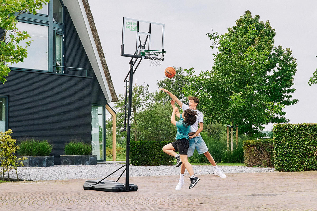 BASKETBALLSTÄNDER - Schwarz/Grün, KONVENTIONELL, Kunststoff/Metall (128/296-371/210cm) - Salta