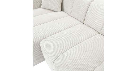 ECKSOFA Naturfarben Cord Zierkissen, Rücken echt  - Schwarz/Naturfarben, KONVENTIONELL, Kunststoff/Textil (162/250cm) - Carryhome