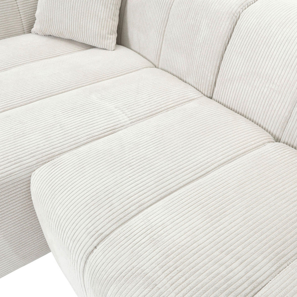 ECKSOFA Naturfarben Cord Zierkissen, Rücken echt  - Schwarz/Naturfarben, KONVENTIONELL, Kunststoff/Textil (162/250cm) - Carryhome