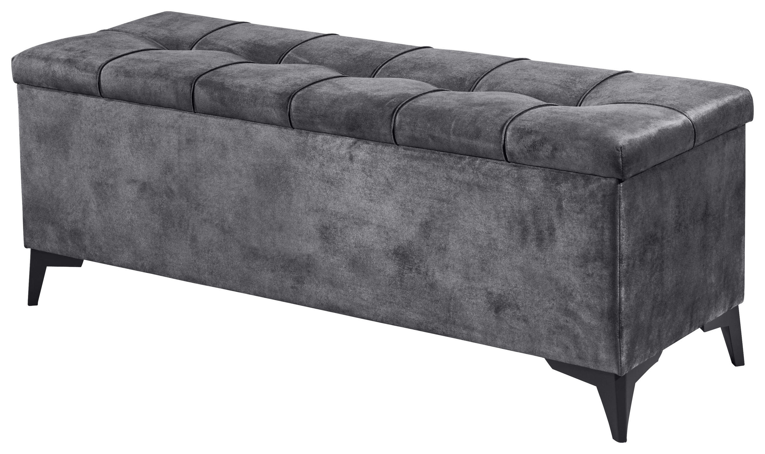 BETTBANK 139/58/50 cm   - Anthrazit/Schwarz, Konventionell, Kunststoff/Textil (139/58/50cm) - Modante