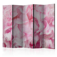 PARAVENT mit 5  Flügel - Pink/Hellrosa, Basics, Holz/Textil (225/172/3cm) - artgeist