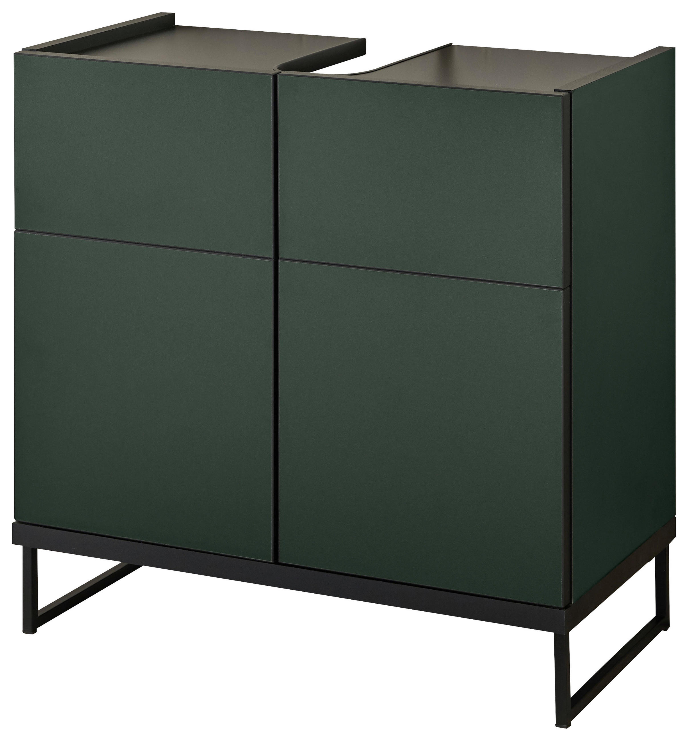 WASCHBECKENUNTERSCHRANK 60/59,4/31 cm  - Schwarz/Grün, Basics, Holzwerkstoff/Metall (60/59,4/31cm) - MID.YOU