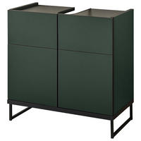 WASCHBECKENUNTERSCHRANK 60/59,4/31 cm  - Schwarz/Grün, Basics, Holzwerkstoff/Metall (60/59,4/31cm) - MID.YOU