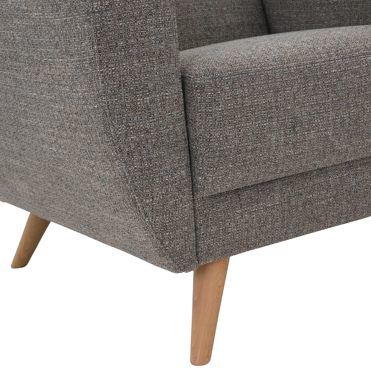 SESSEL in Flachgewebe Grau  - Naturfarben/Grau, Design, Holz/Textil (83/85/82cm) - Max Winzer