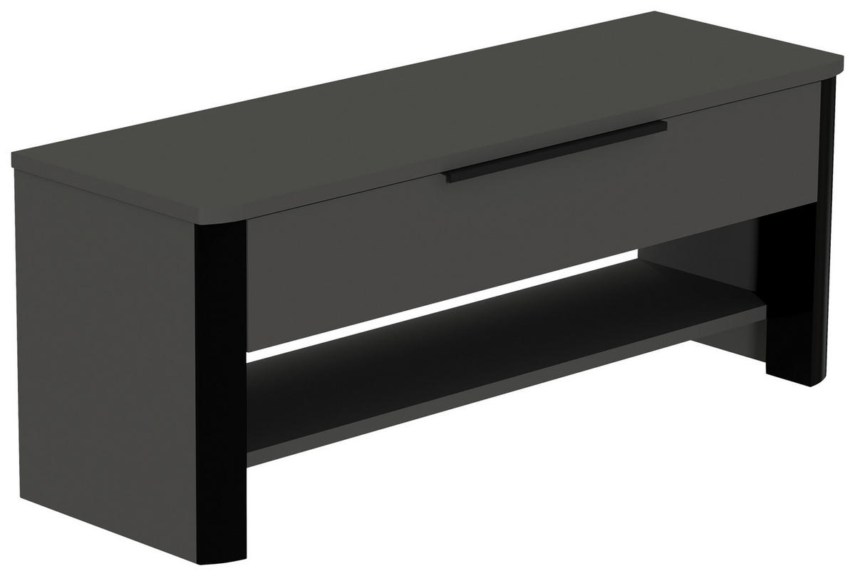 GARDEROBENBANK 104/42/34 cm  - Anthrazit/Schwarz, Design, Holzwerkstoff/Metall (104/42/34cm) - Dieter Knoll