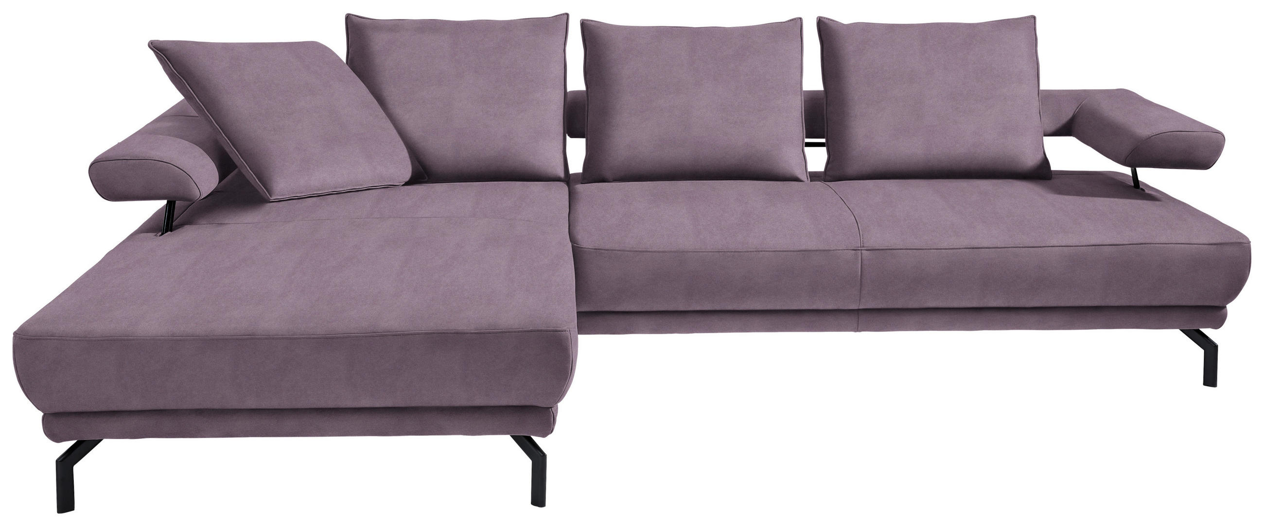ECKSOFA in Mikrofaser Lila, Flieder  - Lila/Flieder, Design, Textil/Metall (224/305cm) - Dieter Knoll