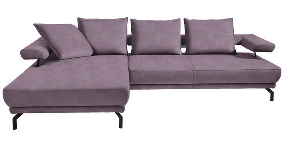 ECKSOFA in Mikrofaser Lila, Flieder  - Lila/Flieder, Design, Textil/Metall (224/305cm) - Dieter Knoll