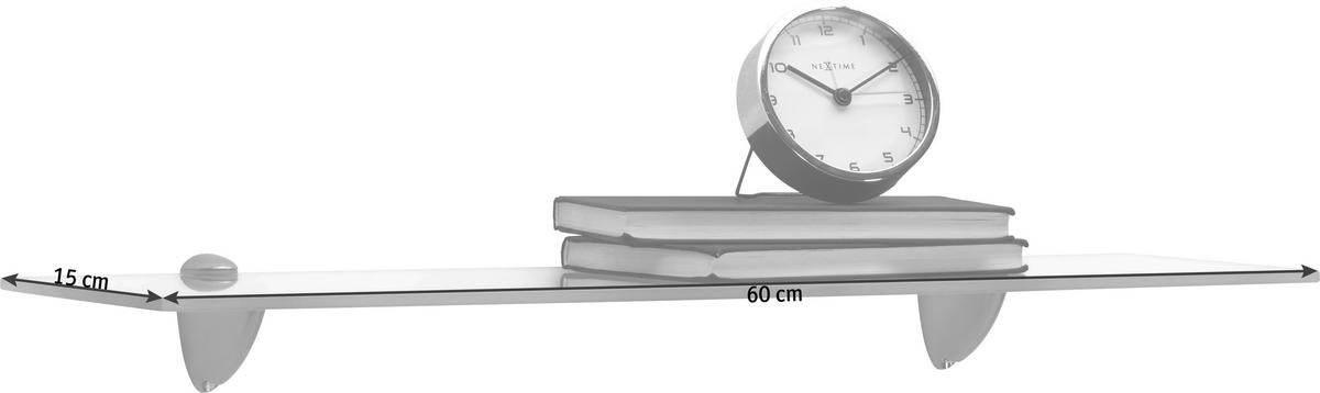 SKLENENÁ POLICA, číra, 60/0,6/15 cm - číra, Konventionell, sklo (60/0,6/15cm) - Boxxx