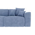 ECKSOFA in Samt Hellblau  - Chromfarben/Hellblau, KONVENTIONELL, Kunststoff/Textil (195/293cm) - Carryhome