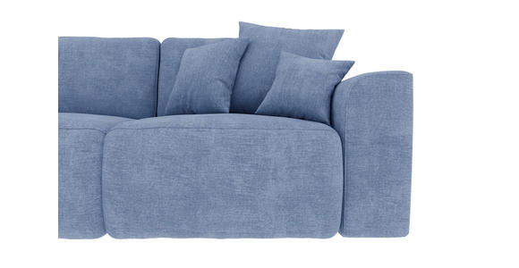 ECKSOFA in Samt Hellblau  - Chromfarben/Hellblau, KONVENTIONELL, Kunststoff/Textil (195/293cm) - Carryhome