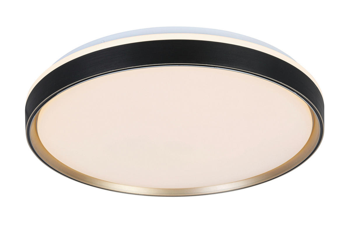 LED PLAFONJERA  - bela/zlatna, Trendi, metal/plastika (60/7,5cm) - Novel