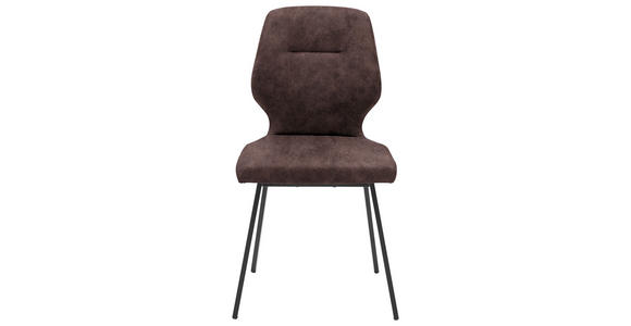 STUHL in Stahl Mikrofaser Metall, Textil - Schwarz/Braun, Design, Textil/Metall (46/91/57cm) - Dieter Knoll