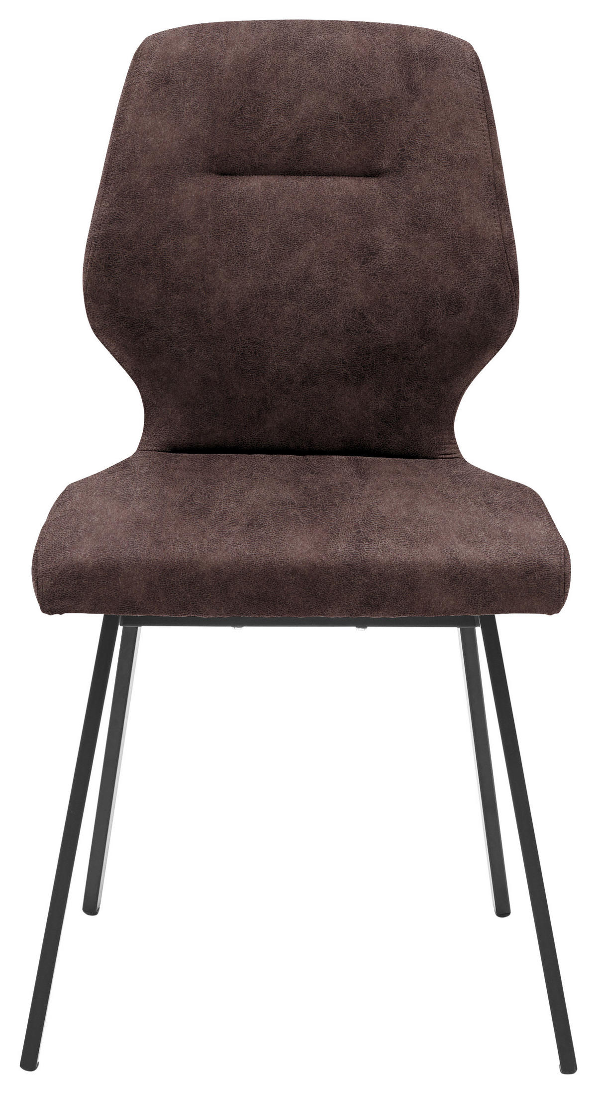 STUHL  in Stahl Mikrofaser Metall, Textil  - Schwarz/Braun, Design, Textil/Metall (46/91/57cm) - Dieter Knoll