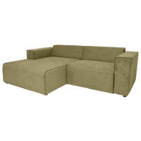 ECKSOFA Olivgrün Struktur  inkl.  - Schwarz/Olivgrün, Design, Kunststoff/Textil (161/234cm) - P & B