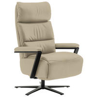 FERNSEHSESSEL in Ecru  - Ecru/Schwarz, Design, Leder/Metall (74/111/85cm) - Schöner Wohnen