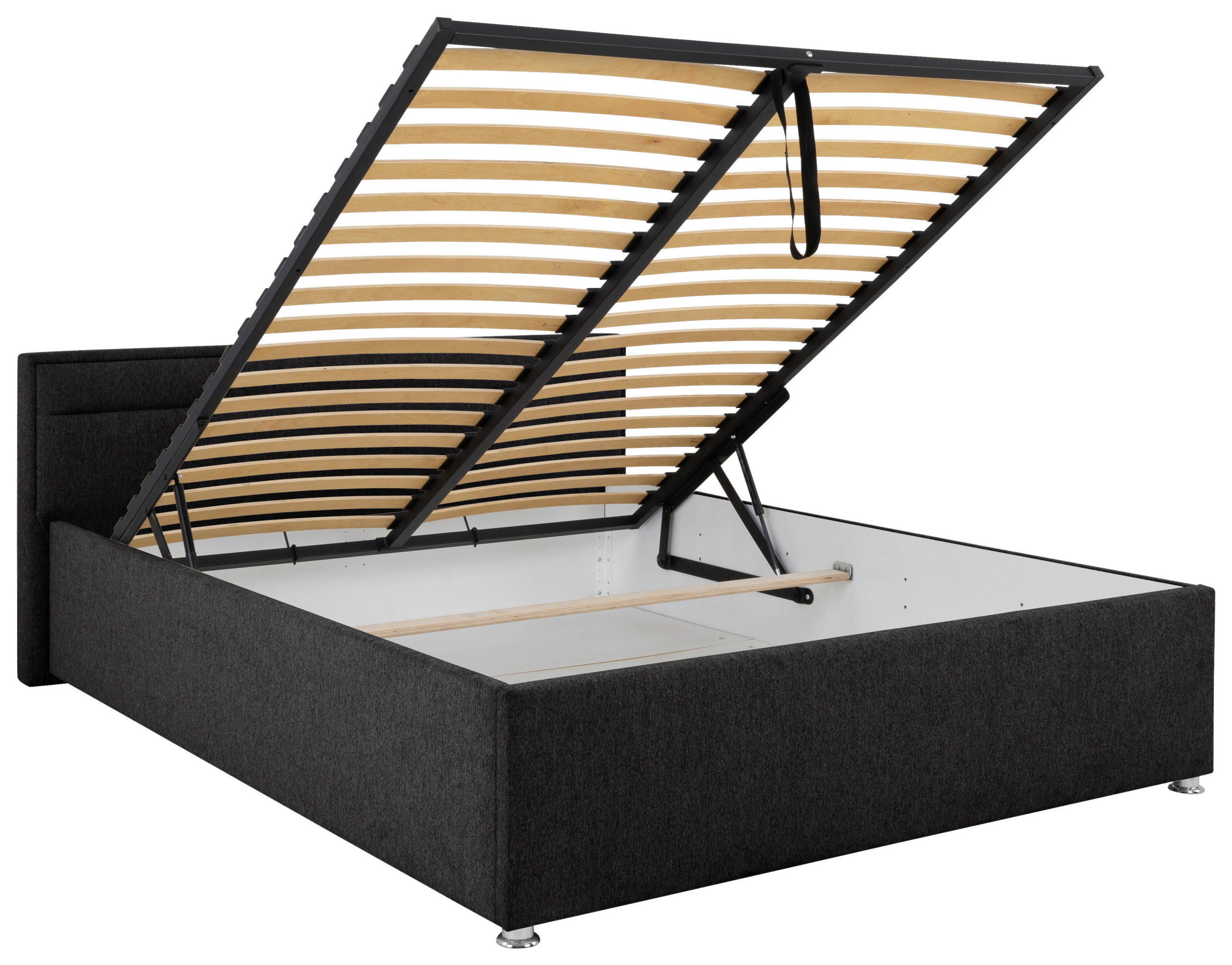 Thumbnail - Mid.you Polsterbett, Anthrazit, Textil, Birke, Buche, Sperrholz,Hartholz, H2, Höhe ca. 16 cm, 160x200 cm, Wendematratze,...