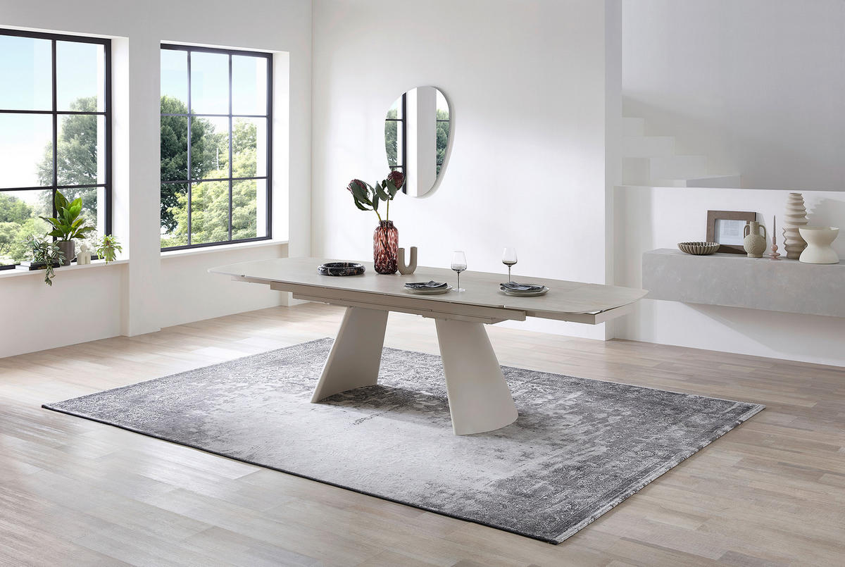 ESSTISCH Beige  ausziehbar  - Beige, MODERN, Keramik/Metall (200/100/100cm) - MID.YOU