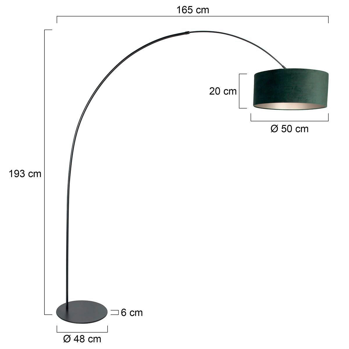 STEHLEUCHTE - Schwarz/Grün, Trend, Textil/Metall (50/240/230cm)