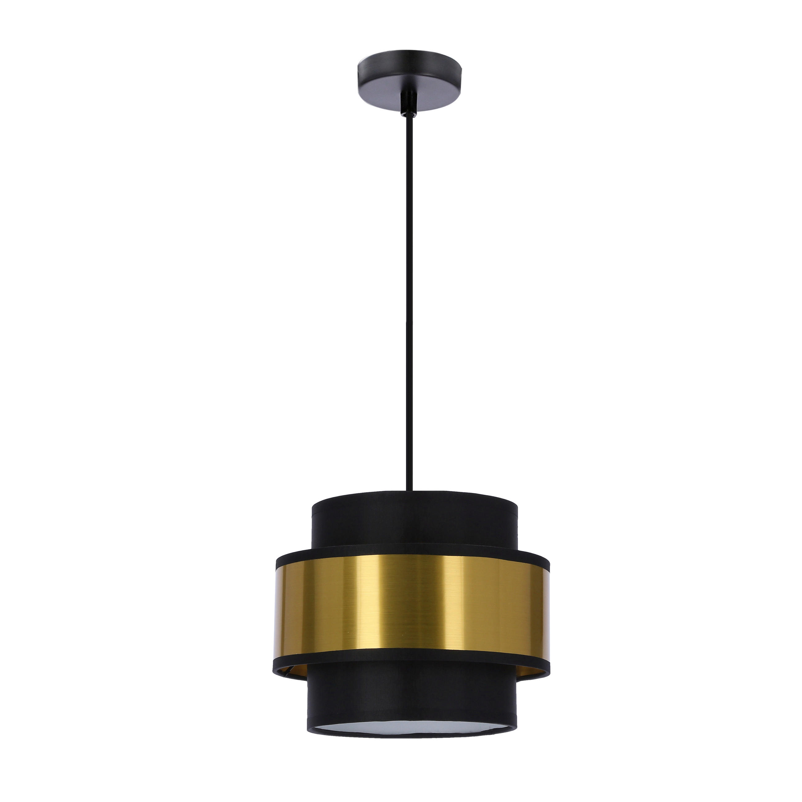PENDELLEUCHTE Prestige 20/100 cm   - Goldfarben/Schwarz, Design, Kunststoff/Metall (20/100cm)