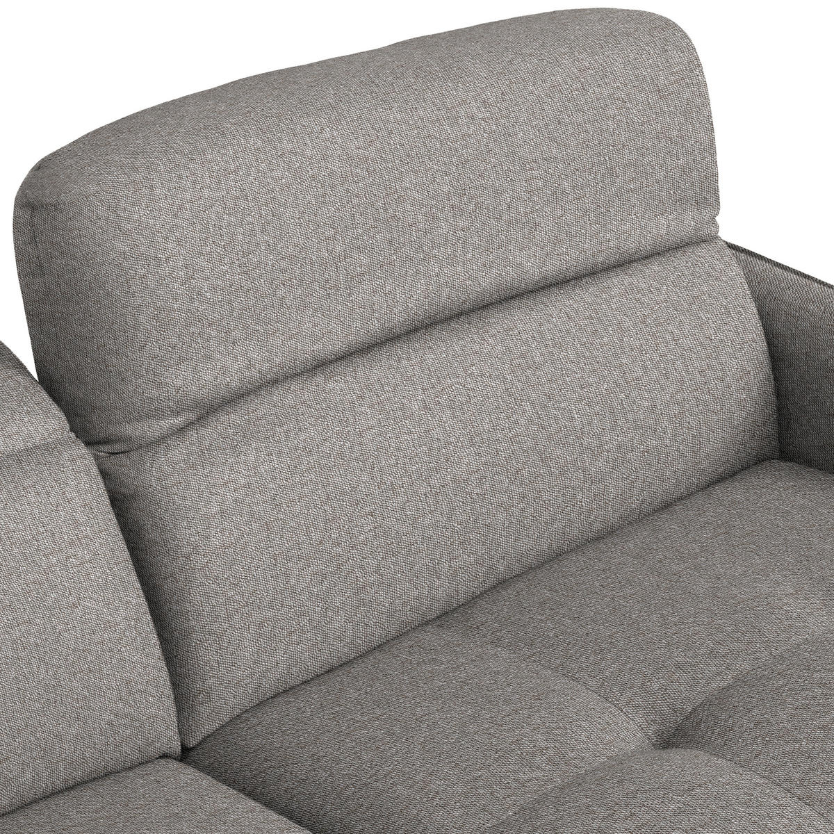 ECKSOFA Flachgewebe Greige  - Greige/Schwarz, Design, Textil/Metall (246/175cm) - Celina