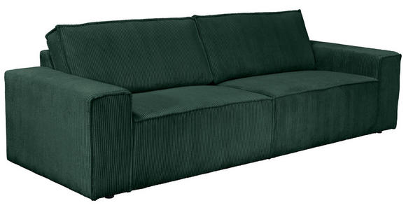 3-SITZER-SOFA Cord Dunkelgrün  - Dunkelgrün/Schwarz, KONVENTIONELL, Kunststoff/Textil (248/76/95cm) - Carryhome