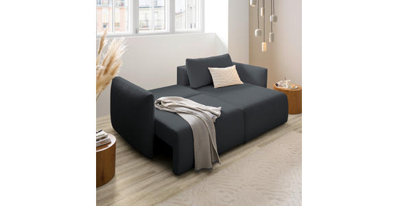 ECKSOFA Dunkelgrau Jersey Rückenkissen, Bettkasten, Schlaffunktion, Rücken echt, Liegefläche im Originalstoff  - Dunkelgrau/Schwarz, KONVENTIONELL, Kunststoff/Textil (238/148cm) - Carryhome