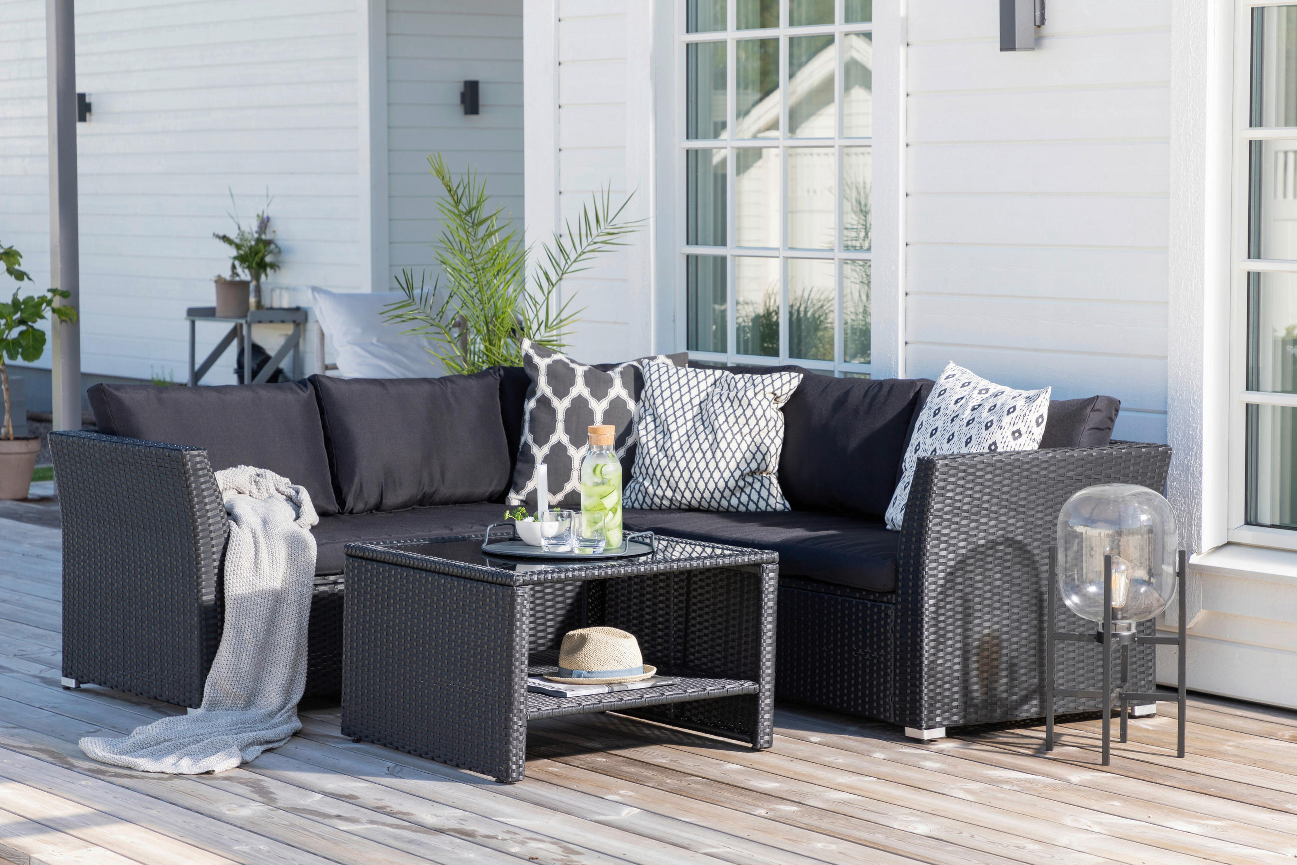 LOUNGEGRUPP  - svart, Klassisk, plast - Gardenson