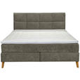 BOXSPRINGBETT 180/200 cm  in Dunkelgrau  - Eichefarben/Dunkelgrau, KONVENTIONELL, Holz/Textil (180/200cm) - Carryhome