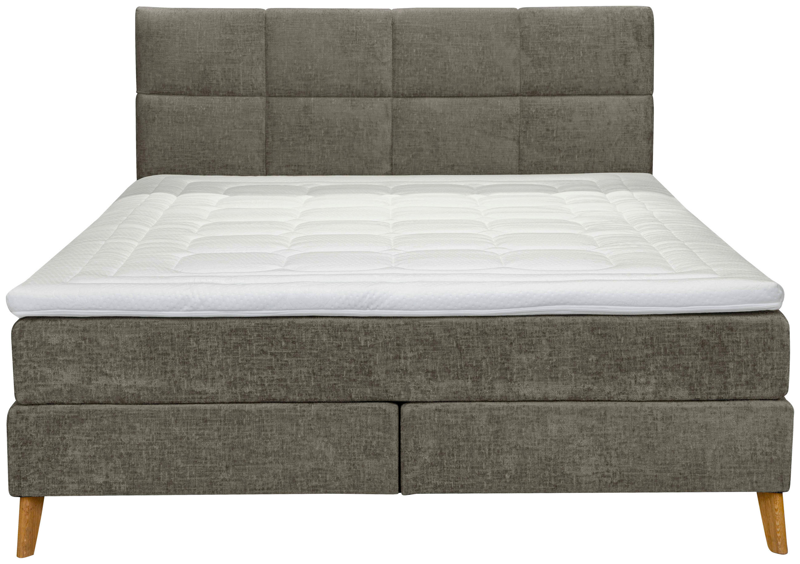 BOXSPRINGBETT 180/200 cm  in Dunkelgrau  - Eichefarben/Dunkelgrau, Konventionell, Holz/Textil (180/200cm) - Carryhome