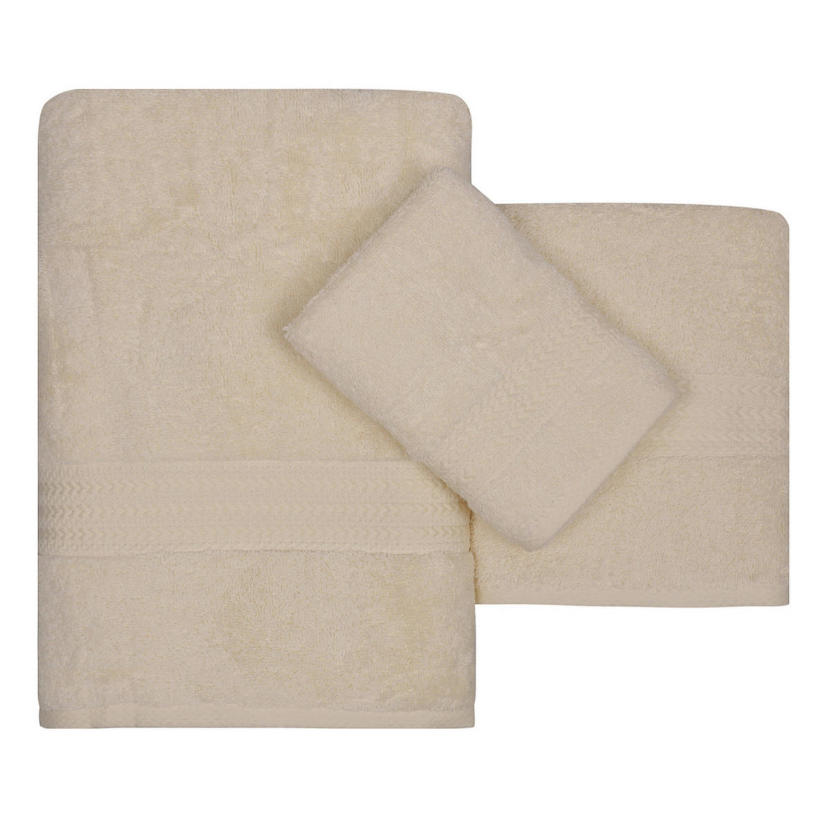 FROTTIERSET Creme 3-teilig  - Creme, Basics, Textil (30/50cm)