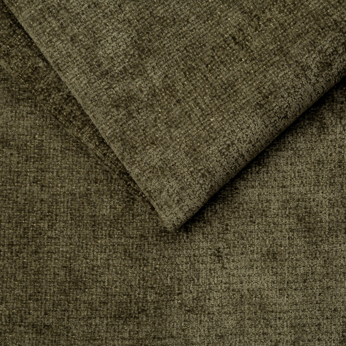 WOHNLANDSCHAFT Dunkelgrün, Olivgrün Chenille  - Dunkelgrün/Schwarz, KONVENTIONELL, Kunststoff/Textil (267/452/165cm) - SetOne by Musterring