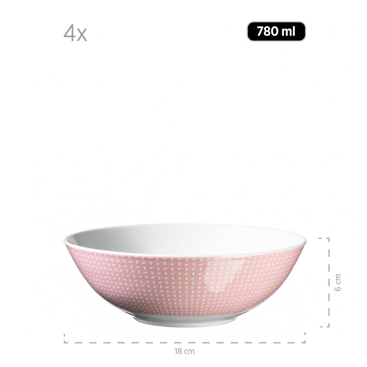 KOMPLETT SERVIS Kitchen Time 16 delar  - ljusrosa, Basics, keramik - Mäser