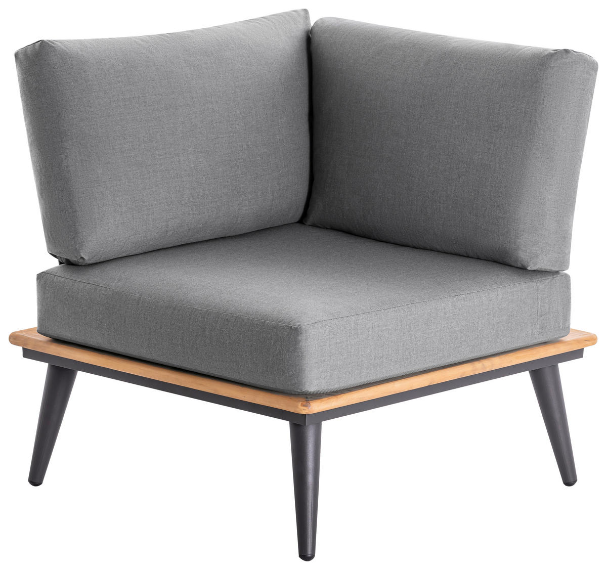 LOUNGEECKTEIL - Anthrazit/Grau, Basics, Holz/Textil (81/80/81cm)