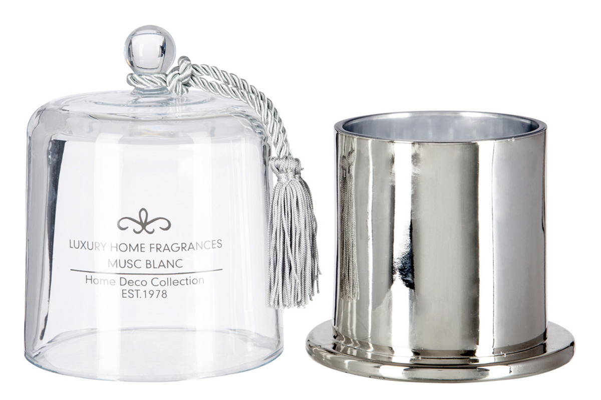 DUFTKERZE  - Transparent/Silberfarben, Basics, Glas/Naturmaterialien (14/14/18cm) - X-Mas