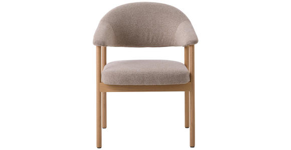 ARMLEHNSTUHL in Flachgewebe - Sandfarben/Eichefarben, KONVENTIONELL, Holz/Textil (63/81/63cm) - Ambia Home