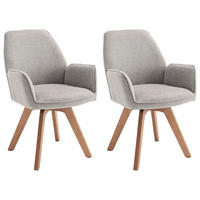 STUHL-SET 2 Stück  in Webstoff  - Buchefarben/Hellgrau, MODERN, Holz/Textil (57/89/61cm) - MID.YOU