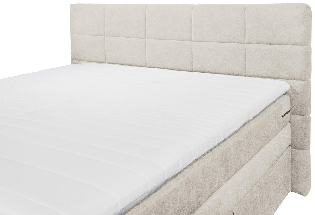 BOXSPRING-ÁGY 180/200 cm  homok  - homok, Konventionell, műanyag/textil (180/200cm) - MID.YOU